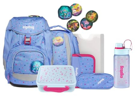 ergobag Pack Schulrucksack Set 8tlg. inkl. Brotdose und Trinkflasche (Bärzaubernd)