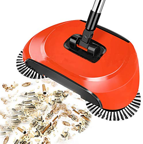 3 in 1 Lazy Household Cleaning Broom 360° Rotating Sweeper Tool for Effortless Dust & Debris Removal Red Color Perfect for Home & Office Cleaning