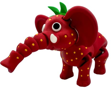 Genérico Elephant Strawberry – Figura articulada de los Brainrot Meme Italiano XL de 21 x 13 cm - Colección Oficial Brainrot – Elefante de Fresa - Figura articulada de los Brain Rot Italianos