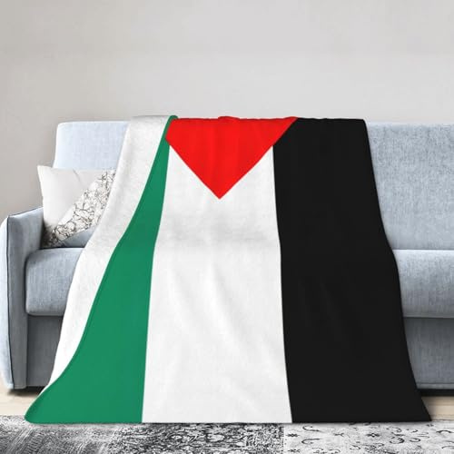 sttung Hochwertige ultraweiche Micro-Fleece-Decke mit Palästina-Flagge, Anti-Pilling, Klimaanlage, Überwurf für Bett, Sofa, Camping und Reisen