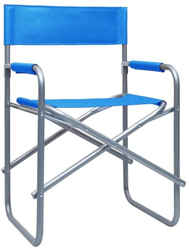 PTUGUOF Klappbare Campingstühle 2er Set Stahl Blau für Outdoor, Strand und Sportplatz, klappbarer Regiestuhl bis 110 kg belastbar