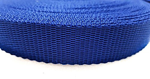 Polypropylen-Gurtband, 25 mm breit, Blau, mit einer Bruchdehnung von 440 kg, zur Verwendung als Spann- und Zuggurt, blau, 100 m