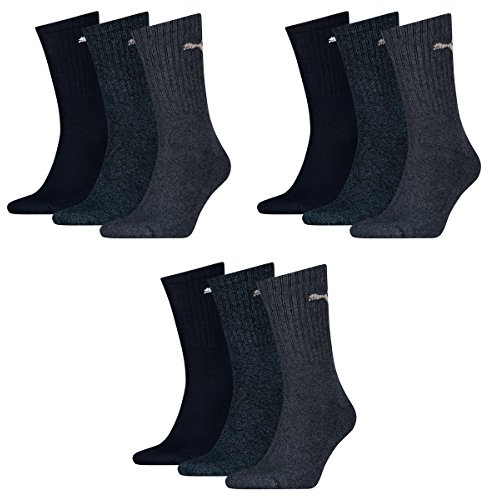 PUMA 9 Paar Sportsocken Tennis Socken Gr. 35-49 Unisex für sie und ihn, Farbe:321 - navy, Socken & Strümpfe:35-38