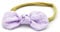 PrettyBoutique Baby Girl Linen Cotton Knot Bow Thin Nylon Headband Hair Accessories (Lilac)