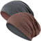 Hatstar®2in1 Reversible Unisex Beanie | Damen und Herren Mütze | Übergangsmütze für Frühling und Sommer | SoftTouch Poly - Baumwolle | leicht & weich (dunkelgrau/braun meliert)