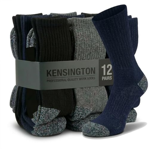 Kensington Mens Work Socks Heavy Duty Cotton Boot Socks 3 6 12 Pack UK 6-11