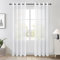 Topfinel Store Gardinen Mit Ösen Voile Vorhang Weiß Halbtransparent Moderne Gardine Wohnzimmer Leinenoptik Vorhänge Kinderzimmer Gardinen Kurz Fenster 2er Set 175 x 140 cm (HxB)