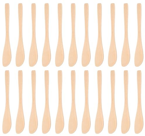 BESTonZON 20pcs Wooden Dumpling Stuffing Spoons and Butter Spreaders Ergonomic Design Food-Grade Material Versatile Kitchen Utensils for Spreading and Filling