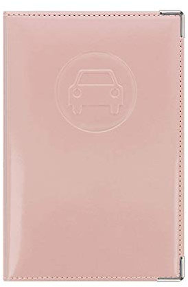 Color Pop Porte-papiers Voiture Couleur Old Rose - Fabrication française - PVC – Papiers Francais - Etui Carte Grise - Permis de Conduire - 15,4 x 10,3 cm