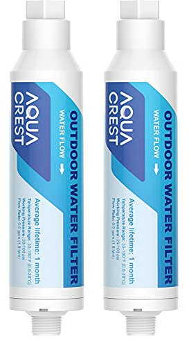 AQUA CREST Inline Water Filter, Dedicated for Car Washing, Window & Yard Cleaning, Effectively Reduce Hard Water Spots, Soften Water, Upgraded Formula, Pack of 2