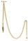 TREEWETO Men's Albert Chain Pocket Watch Curb Link Key Chain 2 Hooks with Antique Gold Leaf Pendant Design Charm Fob T Bar