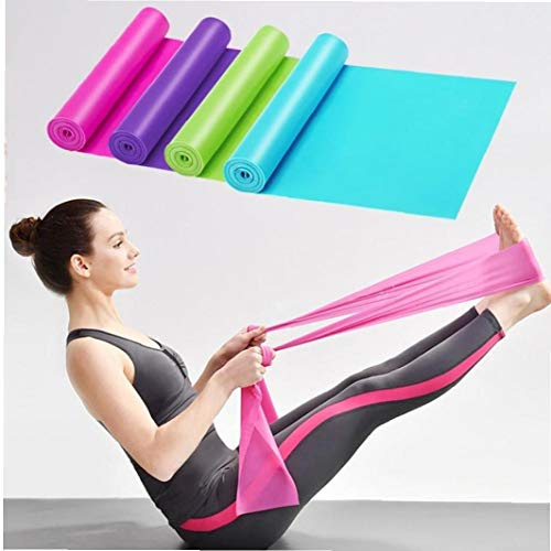 Byfri Yoga Ausbildung Elastic Band Eignung-Widerstand Körper Expander Zugband Dehnen Gürtel Workout Gummibänder für Sport (zufällige Farbe)