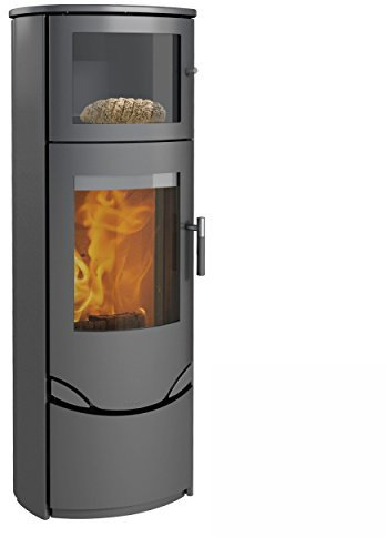Lotus LO-896 Prio 7 Kaminofen Grau mit Backfach, Rauchabgang hinten/A