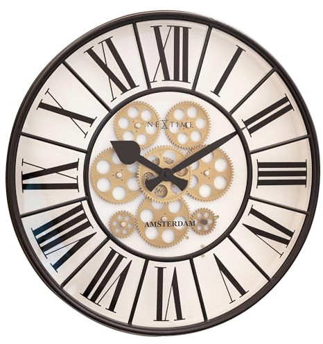 NeXtime 3283WI Wanduhr, Metall, Weiß, 50 cm