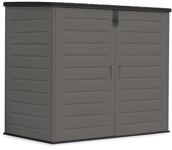Armoire en résine 140x82x124cm. Structure en Acier, avec Plancher Inclus. Coffre extérieur, Hangar 1170 litres