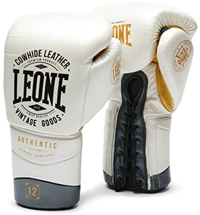 Leone 1947 Guantes DE Boxeo Authentic 2 blancos/16 oz, GN116L