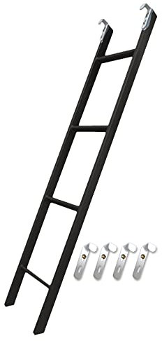 Hochbett Leiter Nur Schwarze Etagenbettleiter, 4/5-Stufen-Loft-Leiterhaken Zum Aufhängen An Der Leiter, Kletterleiter Für Erwachsene Und Kinder Mit Bequemen Pads, Einstellbar