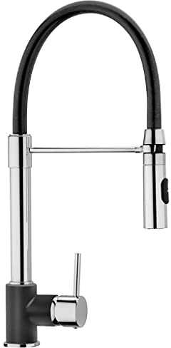 Miscelatore cucina Plados SHOWERMID monocomando doccetta sganciabile a doppio getto attacco doccia automatico - Nero Matt