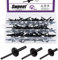 Swpeet S1966 120 rivetti ciechi in alluminio con flangia grande da 3/16 x 3/8 / 4/5 / 1, tutto nero, rivetti ciechi in alluminio con estremità aperta, rivetti a scatto per interni ed esterni