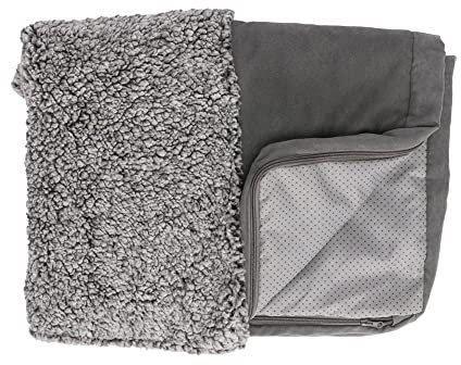 Furhaven Ersatzbezug für Hundebett, Berber- und Wildlederdecke, maschinenwaschbar, Grau, Größe M