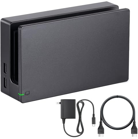 MOSAHOLL TV Dockingstation für Nintendo Switch - 3 in 1 Ersatz TV Basis Dockingstation Set mit verbessertem IC-Modul, Ladegerät, HDMI-Kabelzubehör für Switch Konsole - Nicht für Switch 2