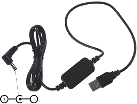 USB 5 V auf 9 V 5,5 x 2,1 mm Spitze Negative Hülse Positiv USB auf 9 V Netzteilkabel für Gitarren-Effektpedale Adapter 5 V auf 9 V Adapter