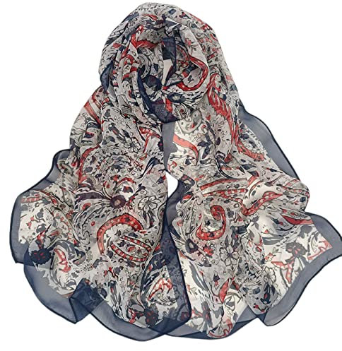 FAIRYGATE XXL Schal Damen Seidentuch Damen für Frauen Stola Halstuch Langer Schal Leicht Seidentuch Schal Halstuch Tuch Geschenk Fraue 62016