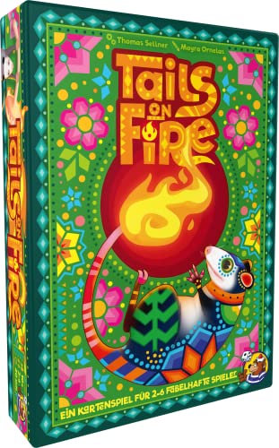 HeidelBÄR Games Tails on Fire - Unterhaltsames Kartenspiel mit besonderem Kniff - Einzigartiges Brettspiel mit fabelhaften Wesen - Deutsch - 2-6 Spieler - Ab 10 Jahren