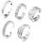 LENTQIUTT 5 Pcs Zehenring, offener Ring, 925 Sterling Silber Ring, Damen, offener verstellbarer Bandring, Schmuckset (Silber)