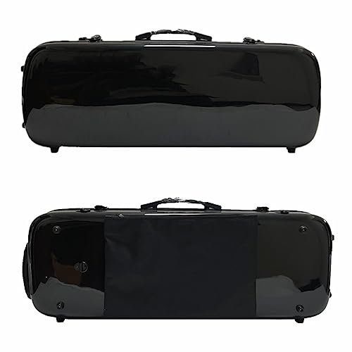 HDYNUZ Custodia per Viola Scatola per Viola in Fibra di Carbonio Mista Viola Viola Multicolore Regolabile con Ruota da Terra e Custodia per Musica 15-17 (Color : Rectangular Black)