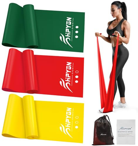 HPYGN Resistance Bands, Exercise Bands, Physical Therapy Bands, Bands for Strength Training, Yoga, Pilates, Stretching, Stretch Elastic Band with Different Strengths, Workout Bands for Home Gym HTD