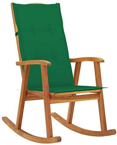 CIADAZ Schaukelstuhl mit Auflagen, Sessel Wohnzimmer, Schaukelsessel, Schwingsessel, Stillsessel, Ohrensessel, Tv Sessel, Relaxsessel, Rocking Chair, Massivholz Akazie