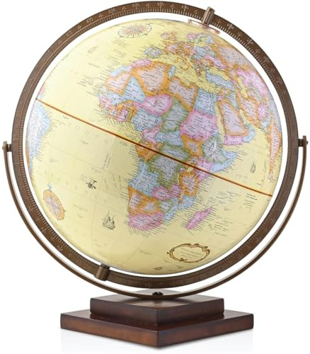Revolution Globus – 30,5 cm Globus mit Ständer – aktuell und aktualisiert mit Tausenden von Orten – Gyromatisches Vollschwingwerk – dekorativer Weltkugel für Zuhause und Büro, antik