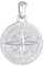 Kuzzoi Ciondolo in argento (30 mm) bussola per catene in argento sterling 925, collana marittima, accessorio motivo rosa dei venti per uomini, Argento sterling