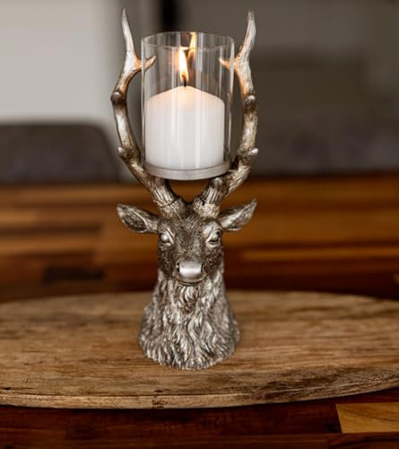 Marco Paul Christmas Decorations - Stag Candle Holder & Reindeer Table Centrepiece