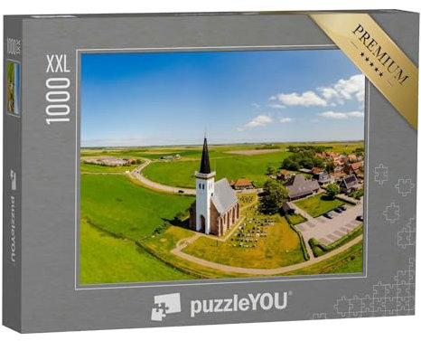 Puzzle 1000 Teile XXL „Weiße Kirche in Den Hoorn auf Texel in den Niederlanden“ – aus der Puzzle-Kollektion Texel