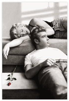 Tongton Marilyn Monroe James Dean Podter Leinwandposter Schlafzimmer Dekor Sport Landschaft Büro Zimmer Dekor Geschenk Unrahmen-Stil 40 x 60 cm