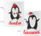 bubbleshirt Coppia Tazze Natale natalizie PERSONALIZZABILI CON NOME Pinguini Idea Regalo Mug in ceramica 11 Oz