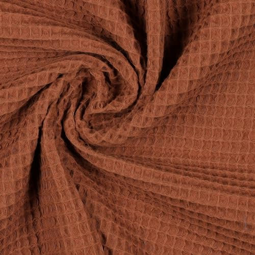 VmG-Store Waffelpique Meterware 40 Farben Waffel Stoff 100% Baumwollstoff Tex Standard 100 (048 Spice, 100 x 150cm)