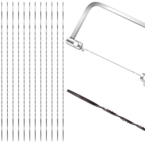 VooGenzek 12 Piezas 2# Hojas de Sierra con Dientes en Espiral, Hojas de Sierra de Desplazamiento, Diente de Sierra de la Hoja, para Metal, Corte, Sierra, Tallado (2#)