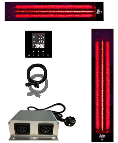 SET frameless InfraROTmed MAX© Tiefenwärmestrahler 500W + 1300W + Steuerung icon 2 TOUCH, Infrarotstrahler für Sauna und Infrarotkabine, Vollspektrumstrahler (1x500W + 1x1300W + Steuerung)