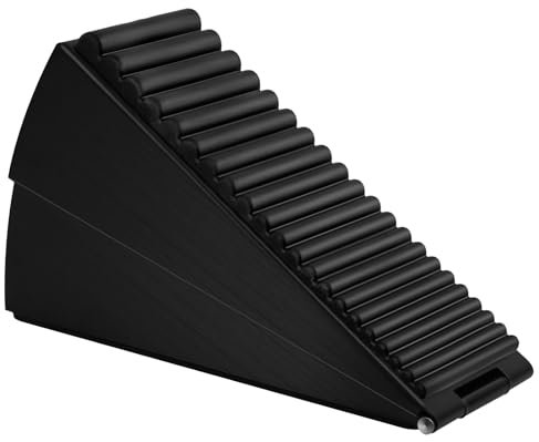 Actvty Heavy Duty Door Stopper, 3 Inch High Spring Loaded Stopper, Wedge Door Stoppers for Bottom of Doors, Strongest Stainless Steel Doorstop Suits Any Heavy Doors (Black)