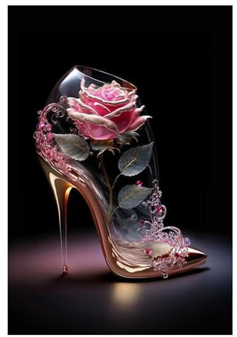 WakiHong Fantasie-High-Heels Diamond Painting, 5D Diamond Painting für Wohnzimmer Schlafzimmer Wand Dekoration Geschenke 30x40cm