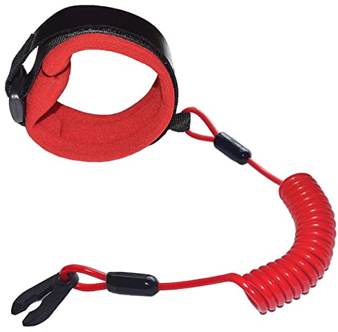 EATBALE 8M0092850 Boat Safety Kill Stop Switch Connector Lanyard Cord for Wrist Strap Compatible for Mercruiser Marine, for Yamaha. Replace 15920Q54 823037A09 Emergency Boat Kill Switch Lanyard Red