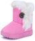 Yeeteepot Stivali da Inverno per Bambine e Ragazze Calda Fodera Stivaletti Bambini Invernali Caldo Scarpe All'aperto Morbide Peluche Piatto Stivali Rosa 22 EU = Etichetta 23