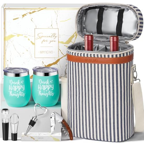 Wine Lovers Gifts Basket for Women Birthday Gifts, Wine Cooler Bag Gift Set