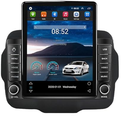 BOJONTN Android 14 Doppel Din 9.7-Zoll-HD-Touchscreen Autoradio für Jeep Renegade 2014-2018 mit Kabelloses CarPlay GPS Navigation Rückfahrkamera Lenkradsteuerung Bluetooth(XY2 (2+32G))
