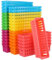 HONYUET 36 PCS 25.5 x 7.5 x 6 cm Coloured Plastic Pencil Organiser Basket, Small Stationery Storage Baskets for Paper, Desk, 6 Color