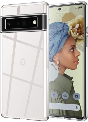 Posdou Hülle für Google Pixel 6 Pro Handyhülle, Silikon Weich TPU Schutzhülle mit Kamera Schutz für Google 6 Pro, Stoßfest Anti-Scratch Durchsichtige Case Cover Pixel 6 Pro, Nie Vergilbung