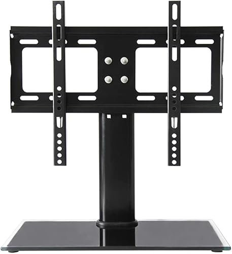 Universal TV Stand Base with Swivel Mount for 27 55 inch LCD LED Plasma TVs Height Adjustable TV Table Top Stand with Cable Management Shelf and Anti Slip Pads